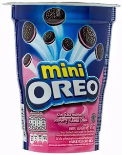 بیسکوئیت اورئو لیوانی توت فرنگی oreo - شهر گیلاس | فروشگاه تخصصی پاستیل و شکلات