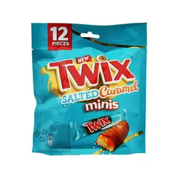 شکلات توئیکس کارامل نمکی بسته 12 تایی twix minis بدون تاریخ - شهر گیلاس | فروشگاه تخصصی پاستیل و شکلات