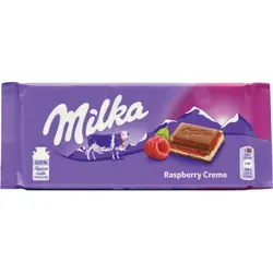 شکلات میلکا رزبری milka raspberry - شهر گیلاس | فروشگاه تخصصی پاستیل و شکلات