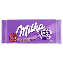 شکلات میلکا 100 گرمی شیری ساده milka - شهر گیلاس | فروشگاه تخصصی پاستیل و شکلات