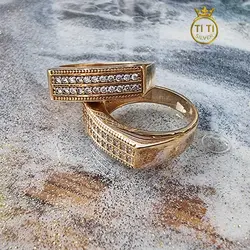 حلقه ست نگین دار زیبا 010329 - فروشگاه سیلور تی تی