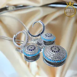 نیم ست نگین ریز فیروزه - فروشگاه سیلور تی تی