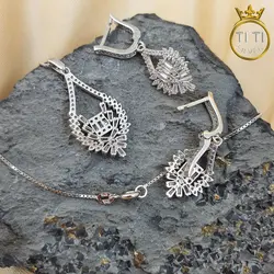 نیم ست نقره روکش طلا - فروشگاه سیلور تی تی