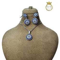 نیم ست نقره چشم زخم - فروشگاه سیلور تی تی