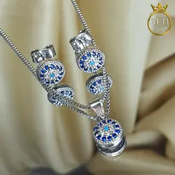 نیم ست نقره چشم نظر ظریف