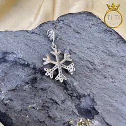 پلاک طرح برف نقره - رنگ ثابت - فروشگاه سیلور تی تی