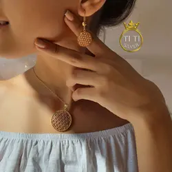 نیم ست طرح طلا برنج - نیم ست زنانه - فروشگاه سیلور تی تی