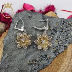 نیم ست نقره طرح گل - فروشگاه سیلور تی تی