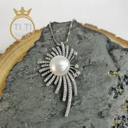 نیم ست نقره طرح برلیان - فروشگاه سیلور تی تی