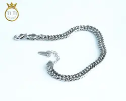 دستبند برنج نقره ای - ضد حساسیت - رنگ ثابت - فروشگاه سیلور تی تی