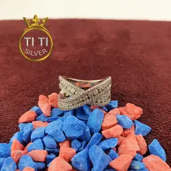 انگشتر طرح جواهر برجسته - فروشگاه سیلور تی تی