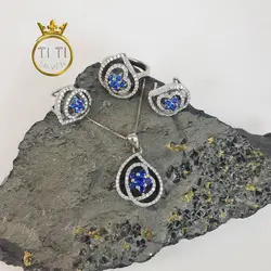 نیم ست نقره فلاور طرح جواهر- فروشگاه سیلور تی تی