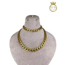 ست مردانه زنجیر و دستبند - ضد حساسیت، رنگ ثابت - فروشگاه سیلور تی تی