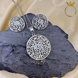 نیم ست برنج طرح گرد - فروشگاه سیلور تی تی