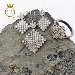 نیم ست انگشتر دار طرح لوزی - فروشگاه سیلور تی تی