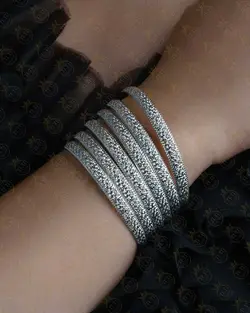 النگو نقره روکش طلا سفید - فروشگاه سیلور تی تی