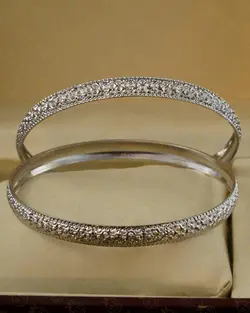 النگو نقره روکش طلا سفید - فروشگاه سیلور تی تی