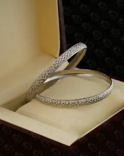 النگو نقره روکش طلا سفید - فروشگاه سیلور تی تی