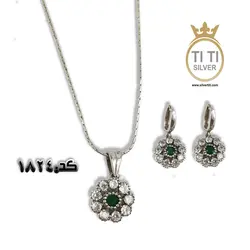 نیم ست فلاور نقره - سیلور تی تی