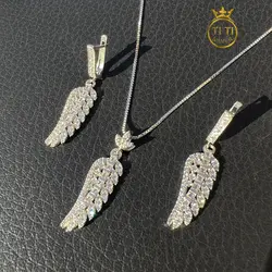 نیم ست نقره طرح جواهر برگی 08 - فروشگاه سیلور تی تی