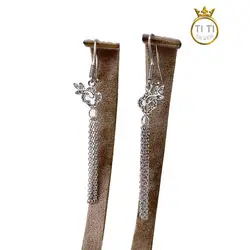 گوشواره نقره نگین دار - رنگ ثابت - فروشگاه سیلور تی تی