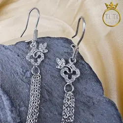 گوشواره نقره نگین دار - رنگ ثابت - فروشگاه سیلور تی تی