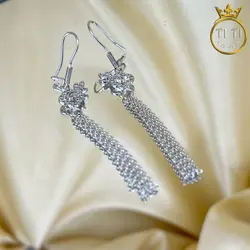 گوشواره نقره نگین دار - رنگ ثابت - فروشگاه سیلور تی تی