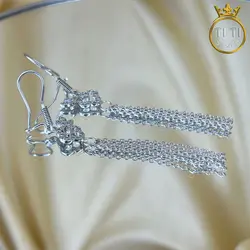 گوشواره نقره نگین دار - رنگ ثابت - فروشگاه سیلور تی تی