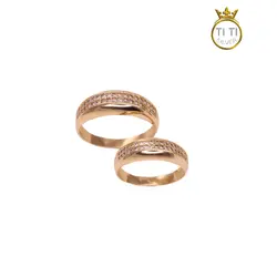حلقه ست طلا روس دو ردیف نگین010301 - فروشگاه سیلور تی تی