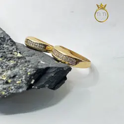 حلقه ست طلا روس دو ردیف نگین010301 - فروشگاه سیلور تی تی