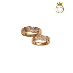 حلقه ست طلا روس نگین خاص010323 - فروشگاه سیلور تی تی