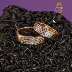 حلقه ست طلا روس نگین خاص010323 - فروشگاه سیلور تی تی