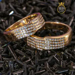 حلقه ست طلا روس نگین خاص010323 - فروشگاه سیلور تی تی