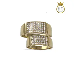حلقه ست طلا روس نگین دار010324 - فروشگاه سیلور تی تی