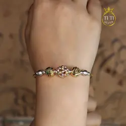 دستبند النگویی نقره خاص - فروشگاه سیلور تی تی