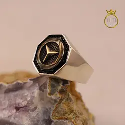 انگشتر نقره طرح بنز - فروشگاه سیلور تی تی