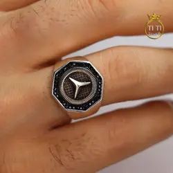 انگشتر نقره طرح بنز - فروشگاه سیلور تی تی