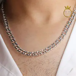 زنجیر مردانه نقره کارتیر دوبل - فروشگاه سیلور تی تی