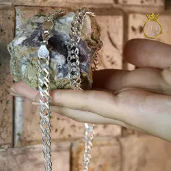 زنجیر مردانه نقره کارتیر دوبل - فروشگاه سیلور تی تی