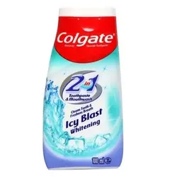 خمیر دندان و دهانشویه 2 در 1 خنک کننده سفید کننده کلگیت حجم 100 میل