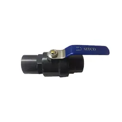 شیر غیرگازی PVC سیتکو ۱/۲-۱ اینچ با دسته فلزی و توپی کروم