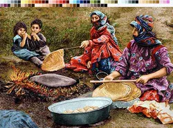 پخت نان عشایر کوچک