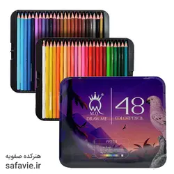 مداد رنگی ام کیو 48 رنگ جعبه فلزی