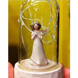 تراریوم دکوری و حباب فرشته آرزوها با ریسه LED - طرح نیایش