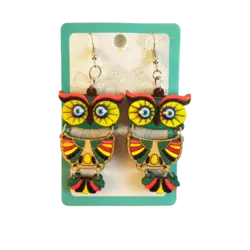 گوشواره چوبی جغد چشم نظر