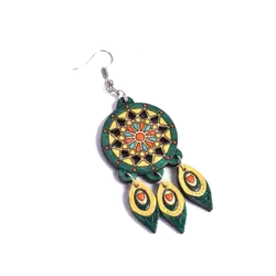 گوشواره چوبی دریم کچر سبز