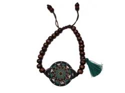 دستبند چوبی دریم کچر سرخپوستی کد 2 - خوشحالی فروشی پلاک 27