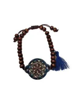 دستبند چوبی دریم کچر سرخپوستی کد 5 - خوشحالی فروشی پلاک 27