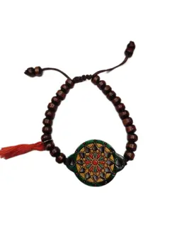دستبند چوبی دریم کچر سرخپوستی کد 7 - خوشحالی فروشی پلاک 27