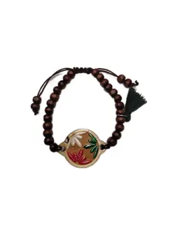 دستبند چوبی سنتی کد 4 - خوشحالی فروشی پلاک 27